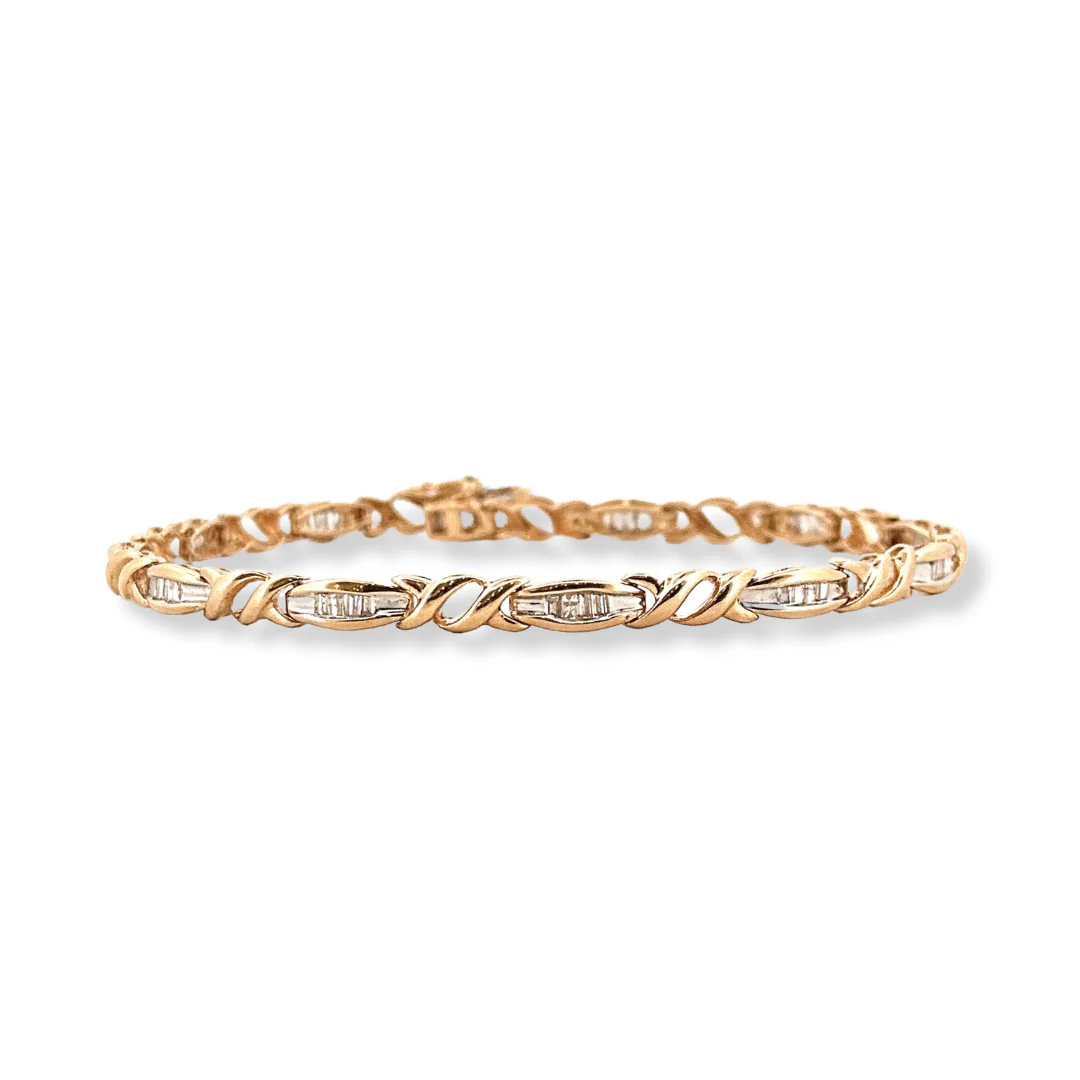 14ct gold diamond bracelet