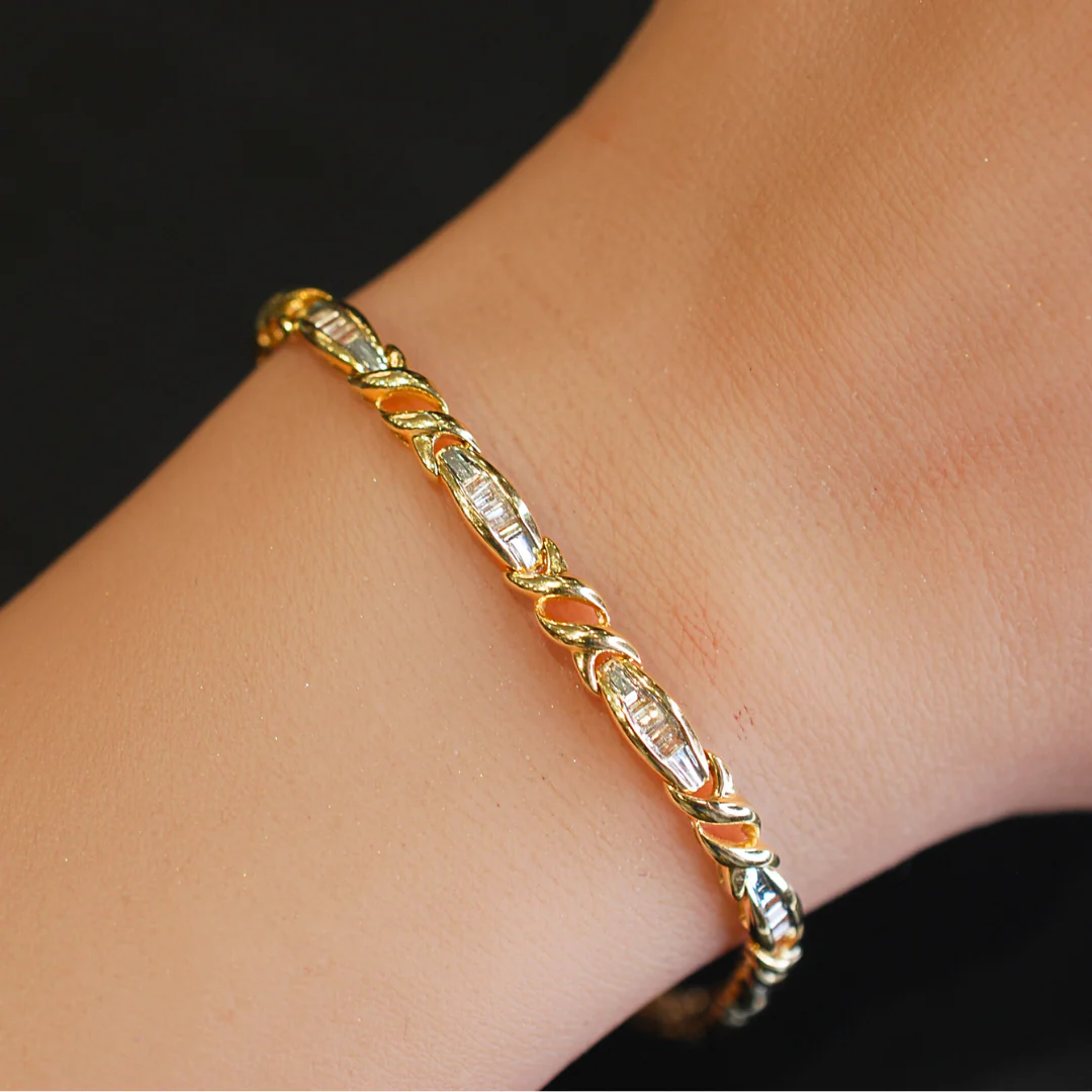 14ct gold diamond bracelet - Image 3