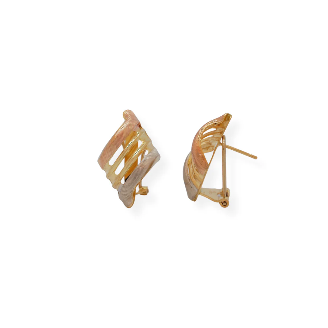 18ct 3/tone gold earrings - Image 2