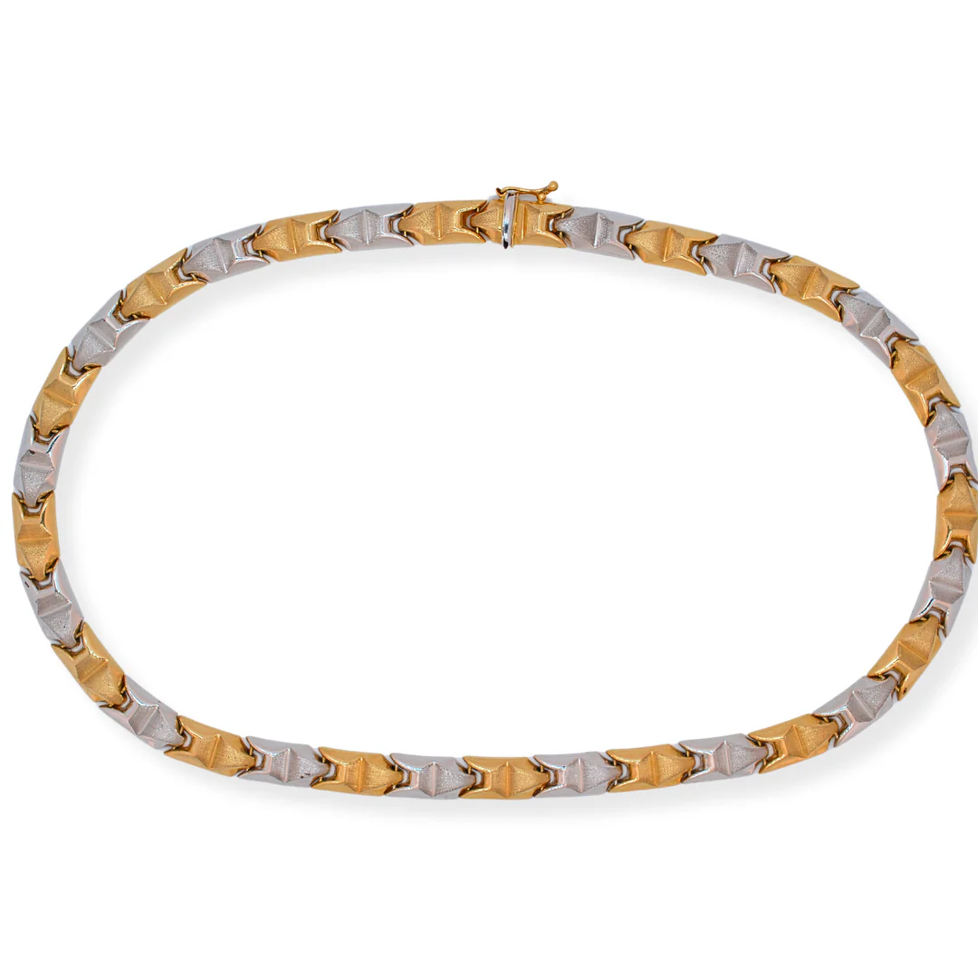 18ct 2/tone gold choker necklace