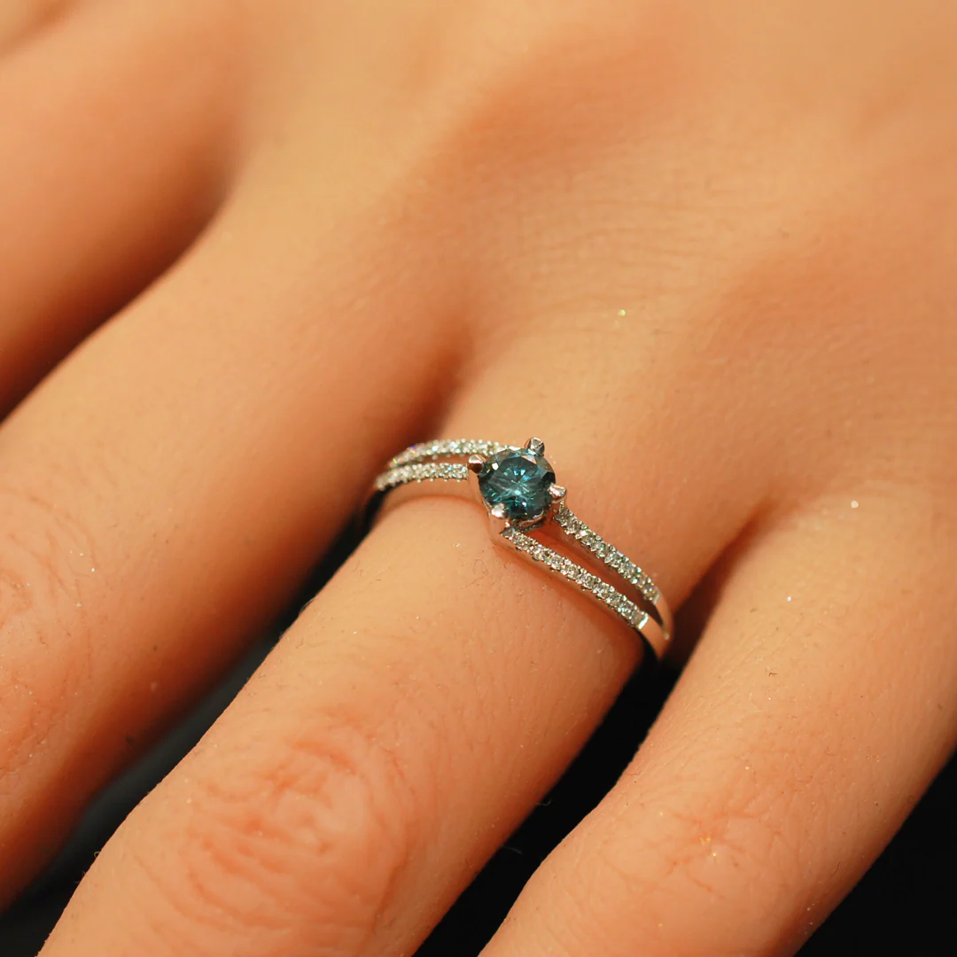 18ct gold turquoise diamond ring - Image 2