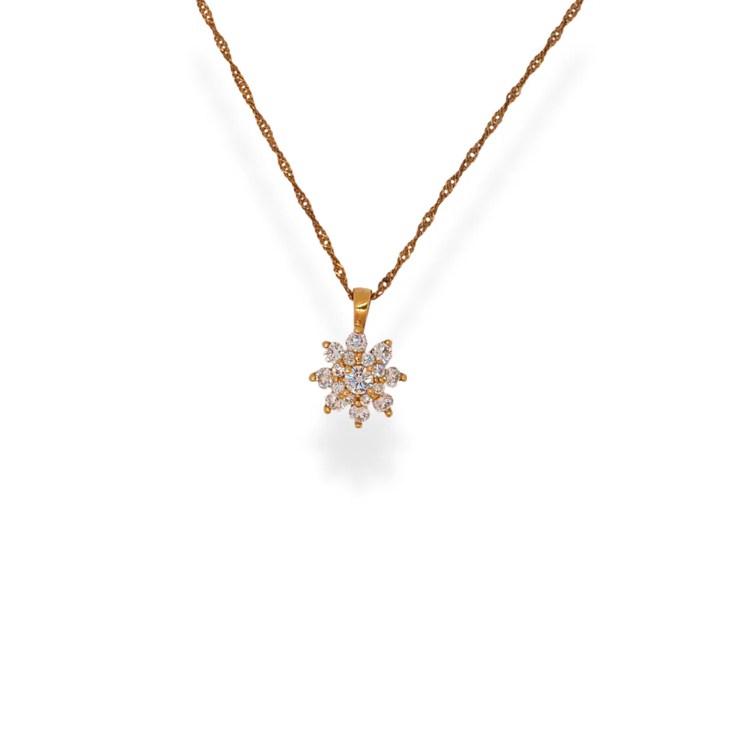 18ct yellow gold diamond necklace