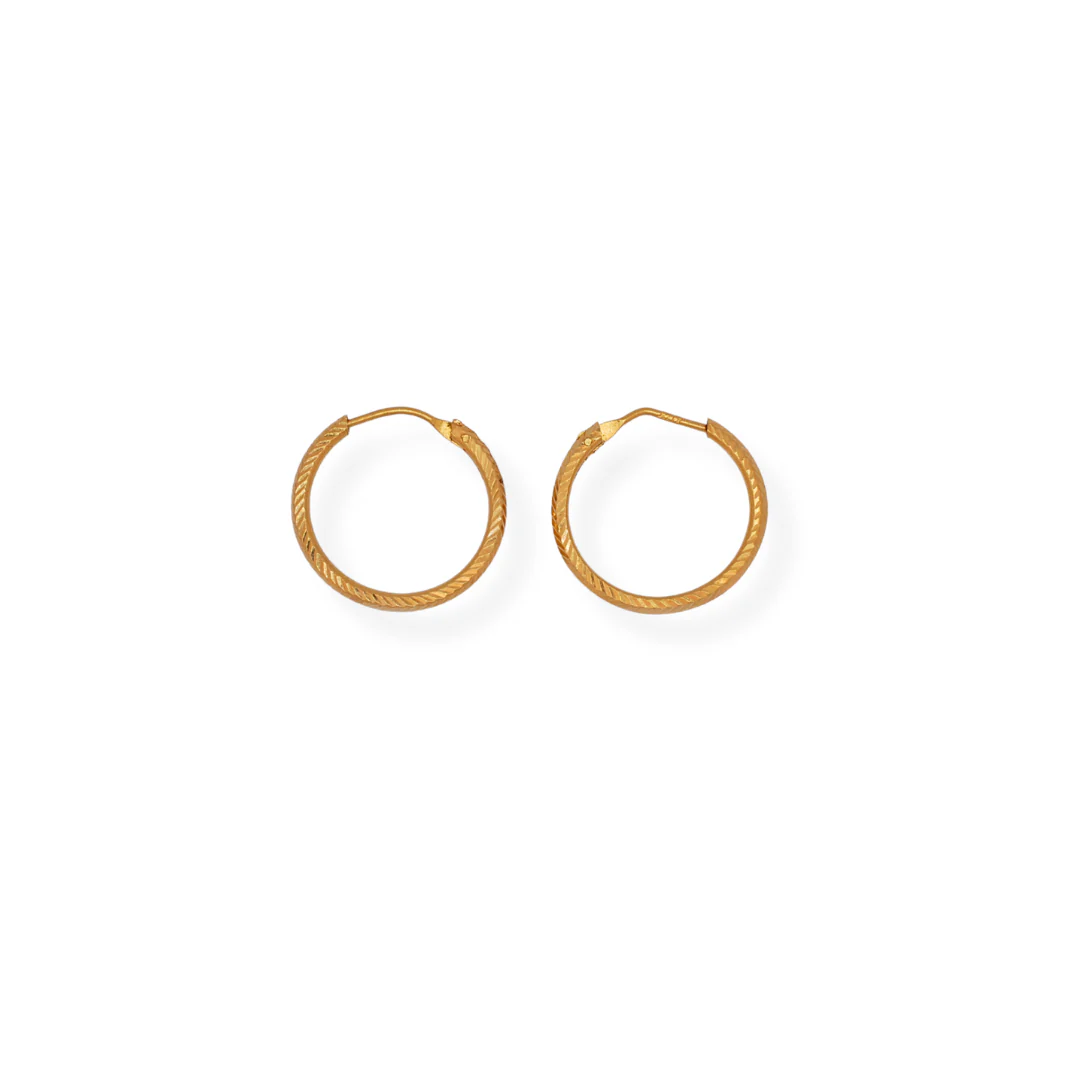 22ct gold hoop earrings - Image 2