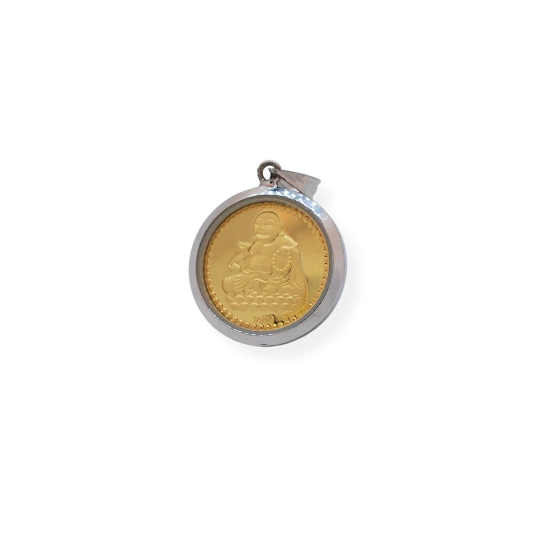 24ct gold budda coin pendant