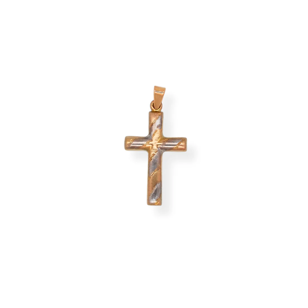 9ct 2/tone gold cross