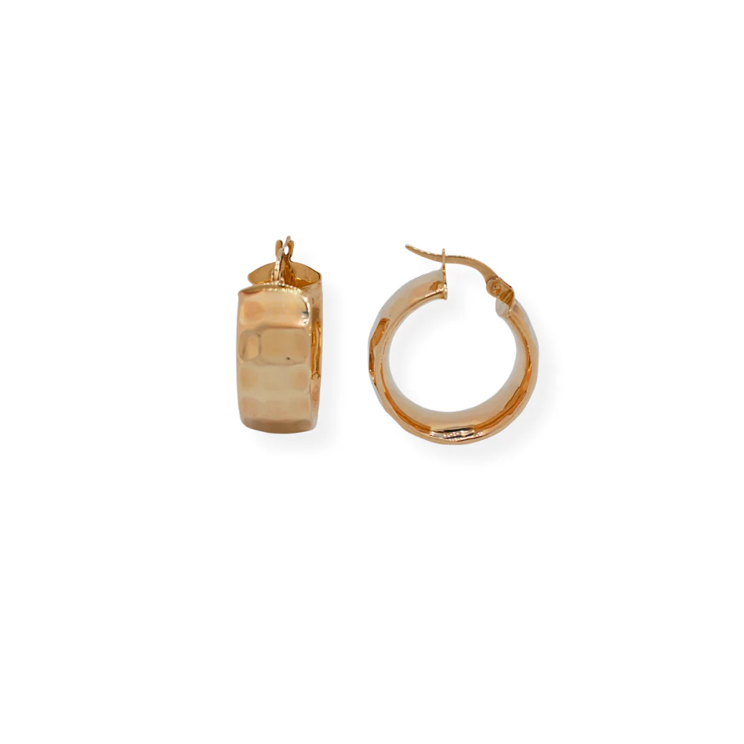 9ct gold broad earrings