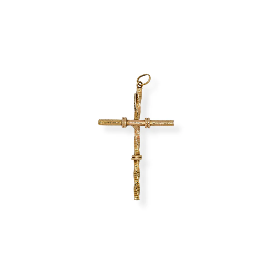 9ct gold cross narrow pendant