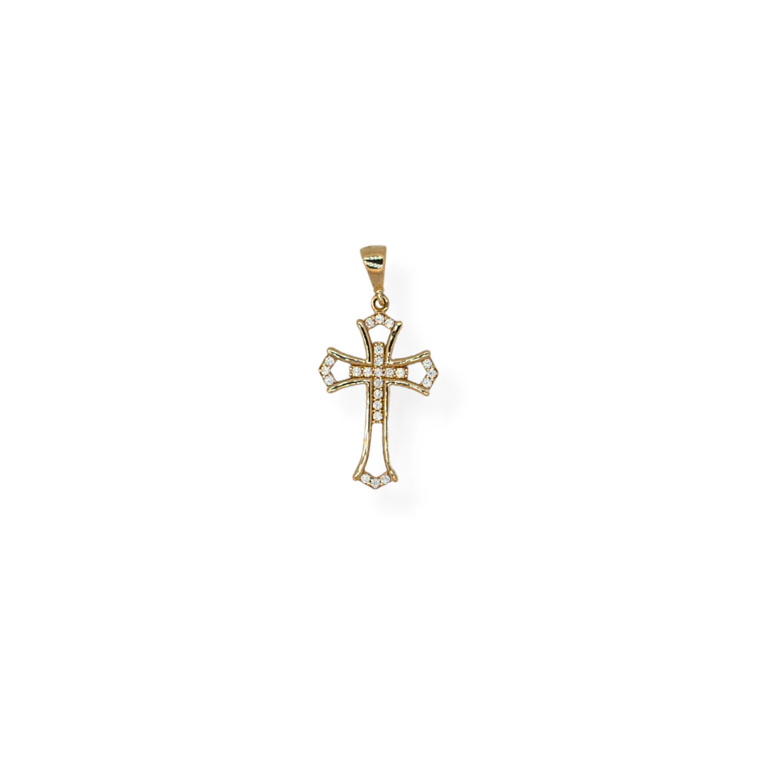 9ct yellow gold cz cross