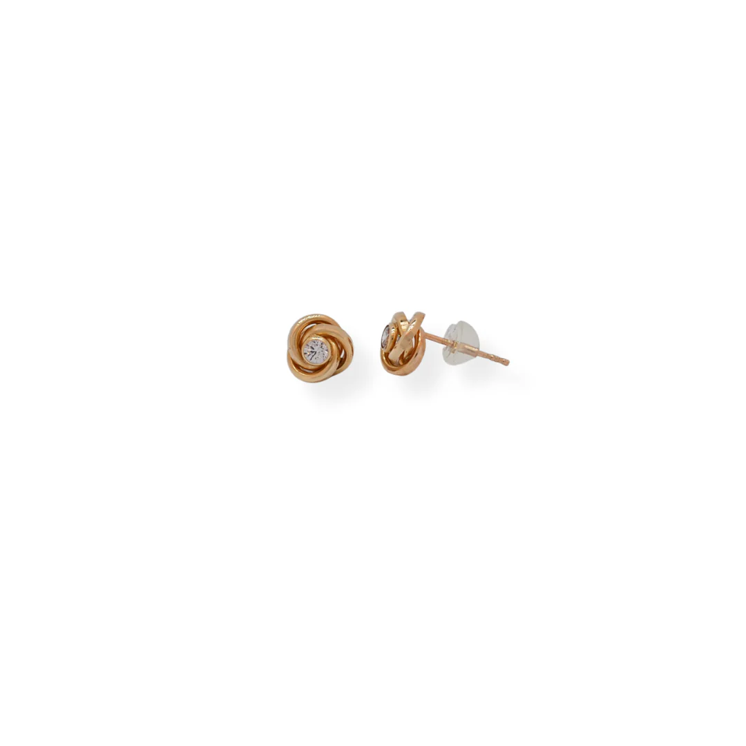 9ct gold cz stud earrings