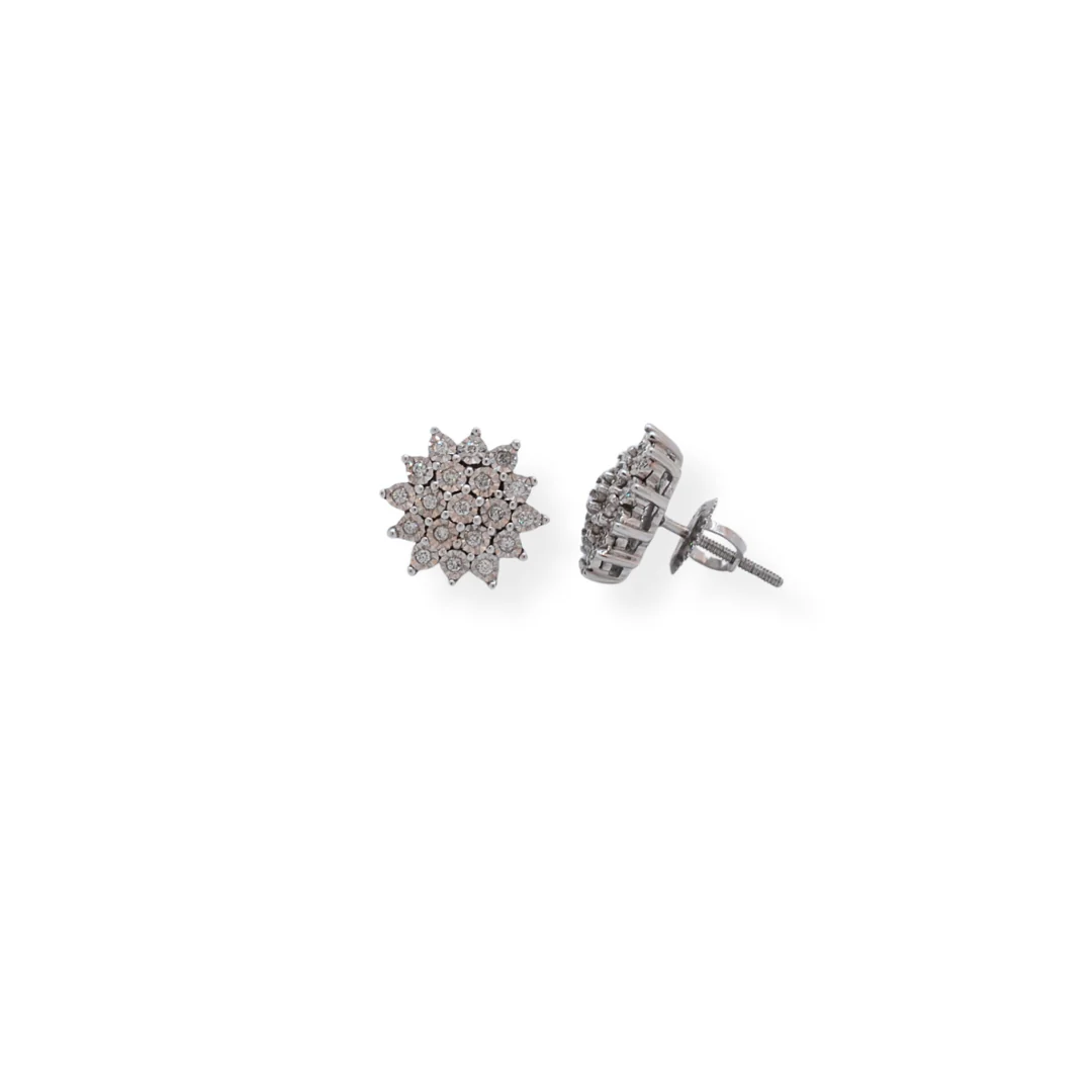 9ct gold diamond earrings - Image 2