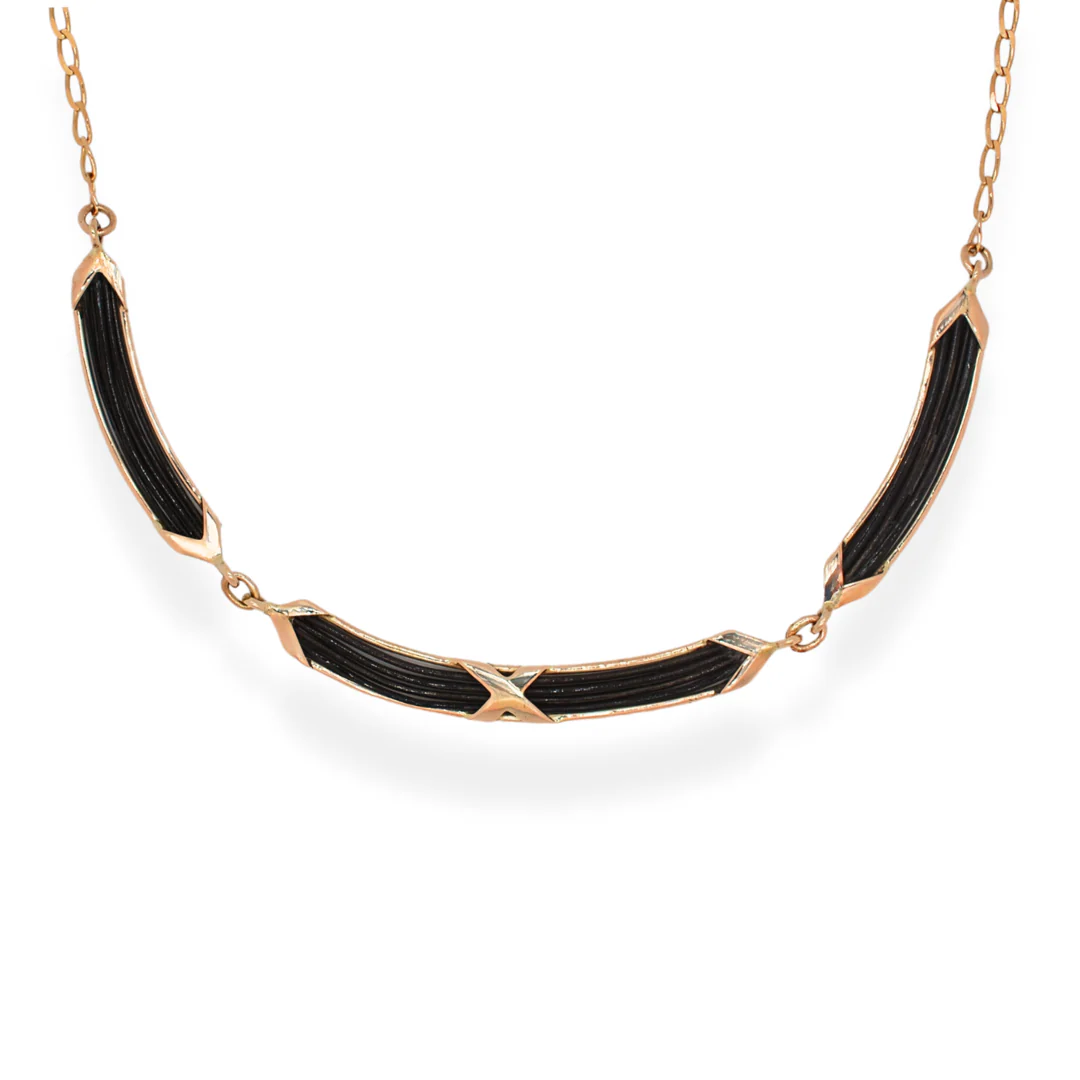 9ct gold elephant hair necklace