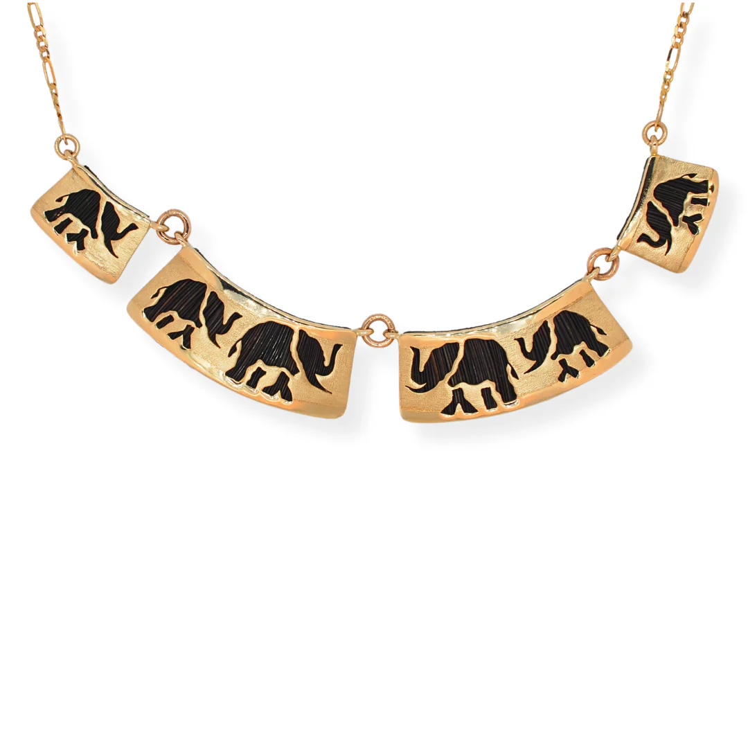 9ct gold elephant hair necklace