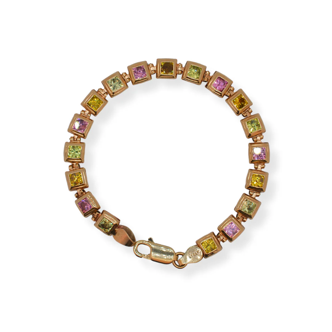9ct gold multi coloured bracelet