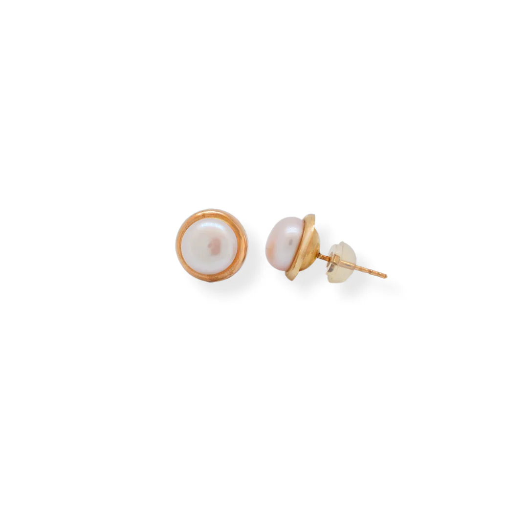 9ct gold pearl earrings - Image 2