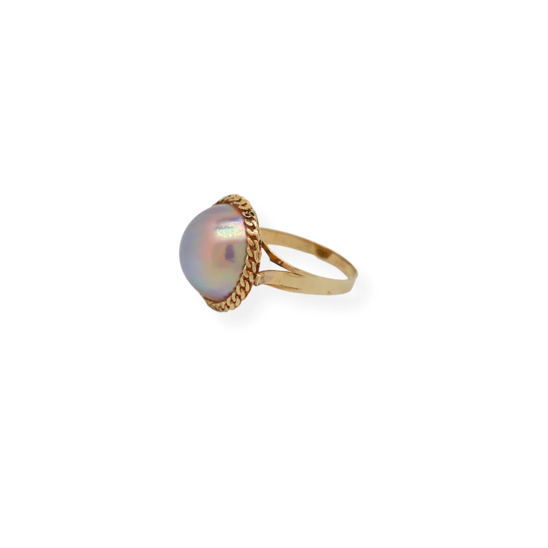 9ct gold pink pearl ring