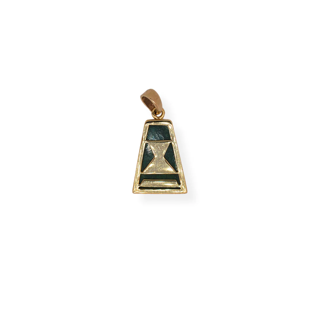 9ct gold veridite pendant