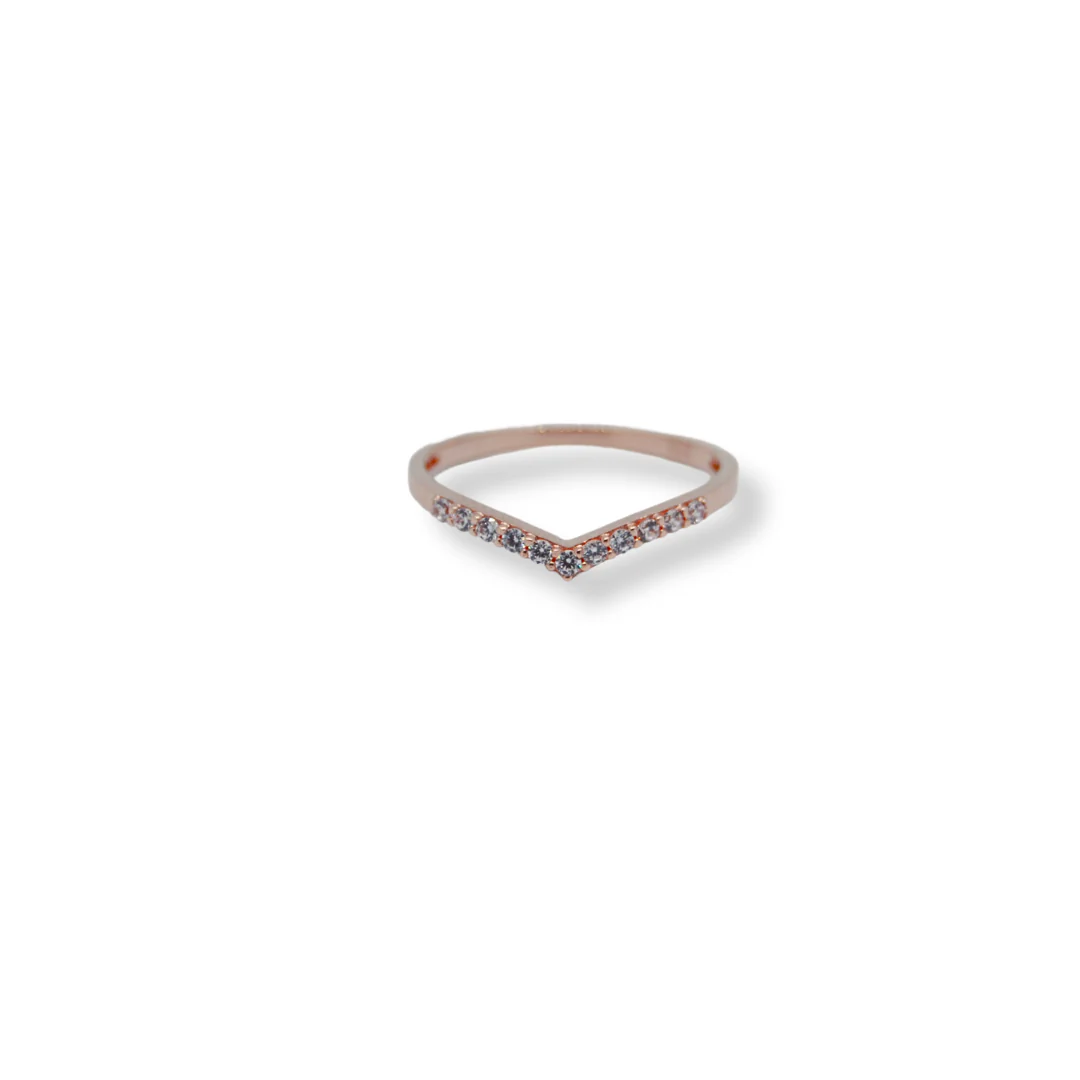 9ct rose gold cz band - Image 2