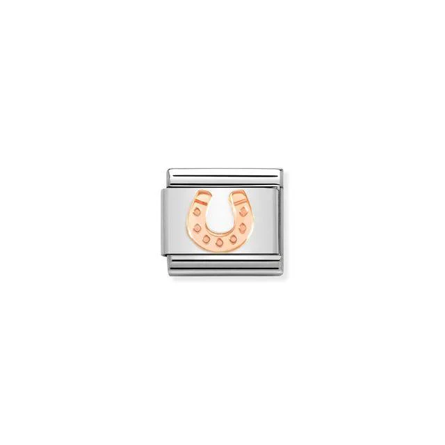 9ct rose gold horseshoe link