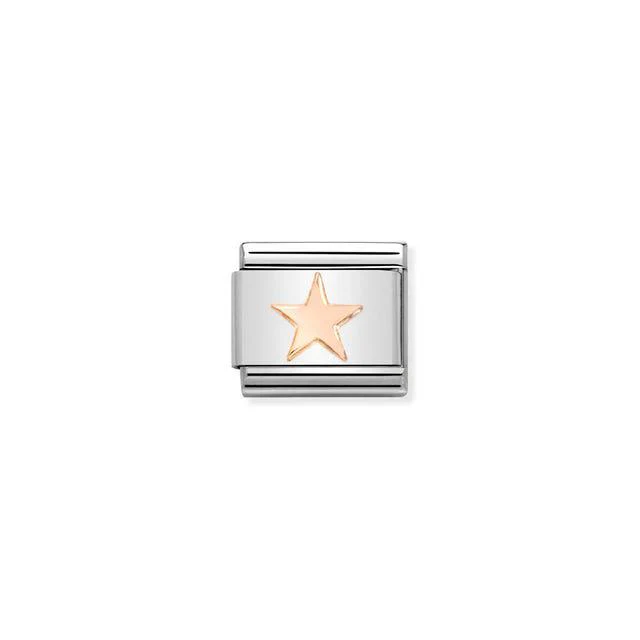 9ct rose gold star link