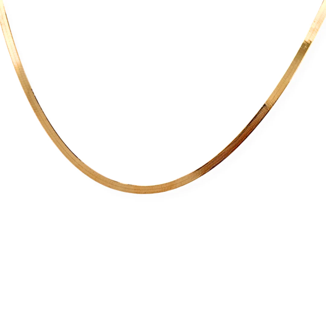 9ct yellow gold herringbone chain - Image 2