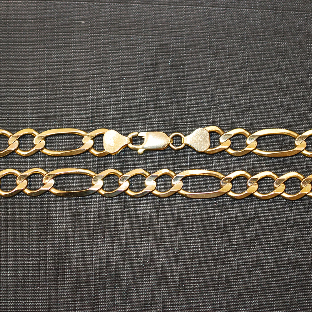 9ct yellow gold Figaro chain - Image 3