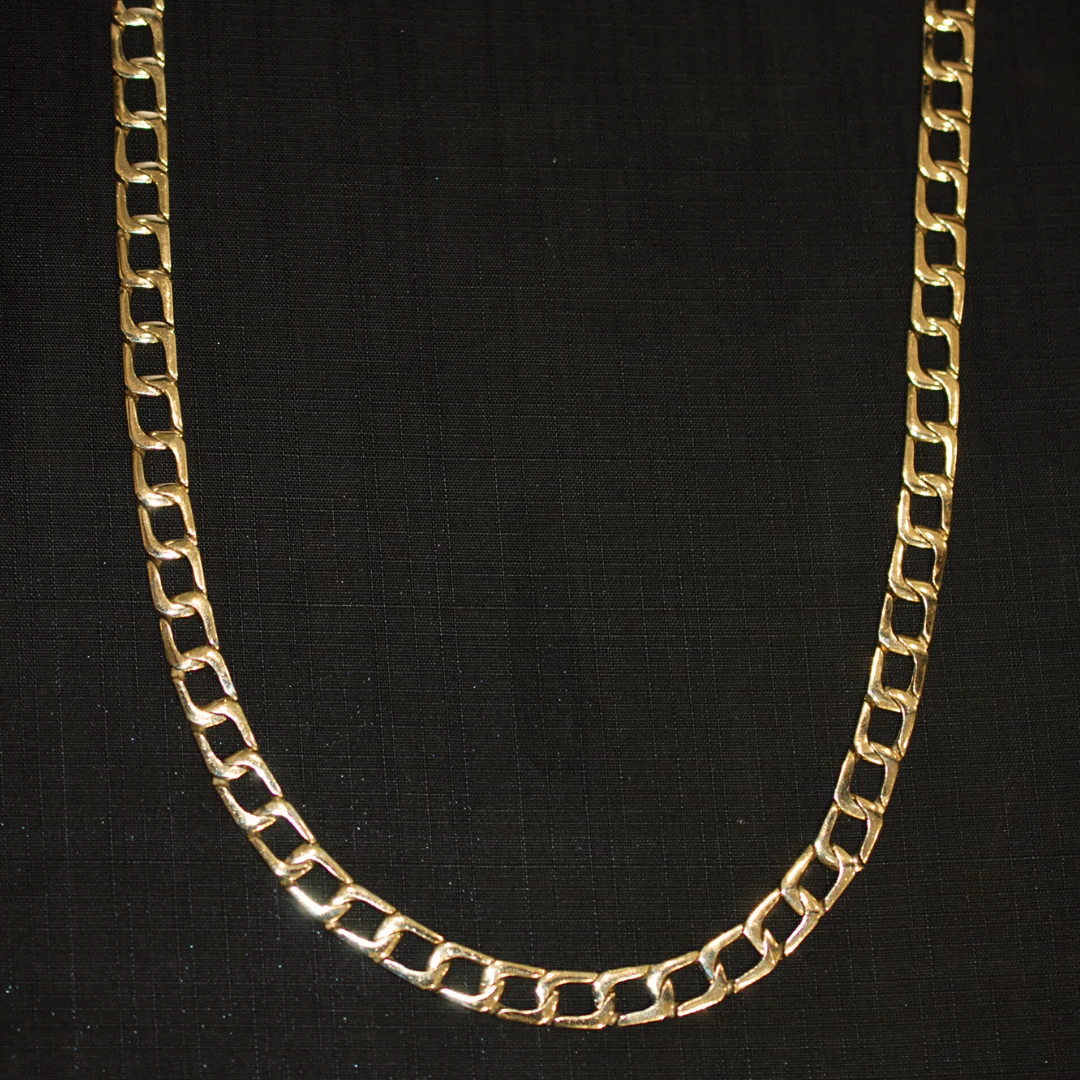 9ct gold handmade square link chain - Image 3