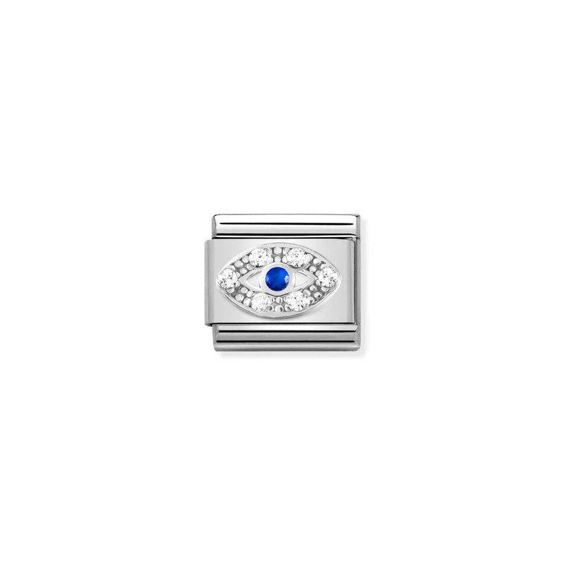 Greek Eye Cubic Zirconia Silver Link