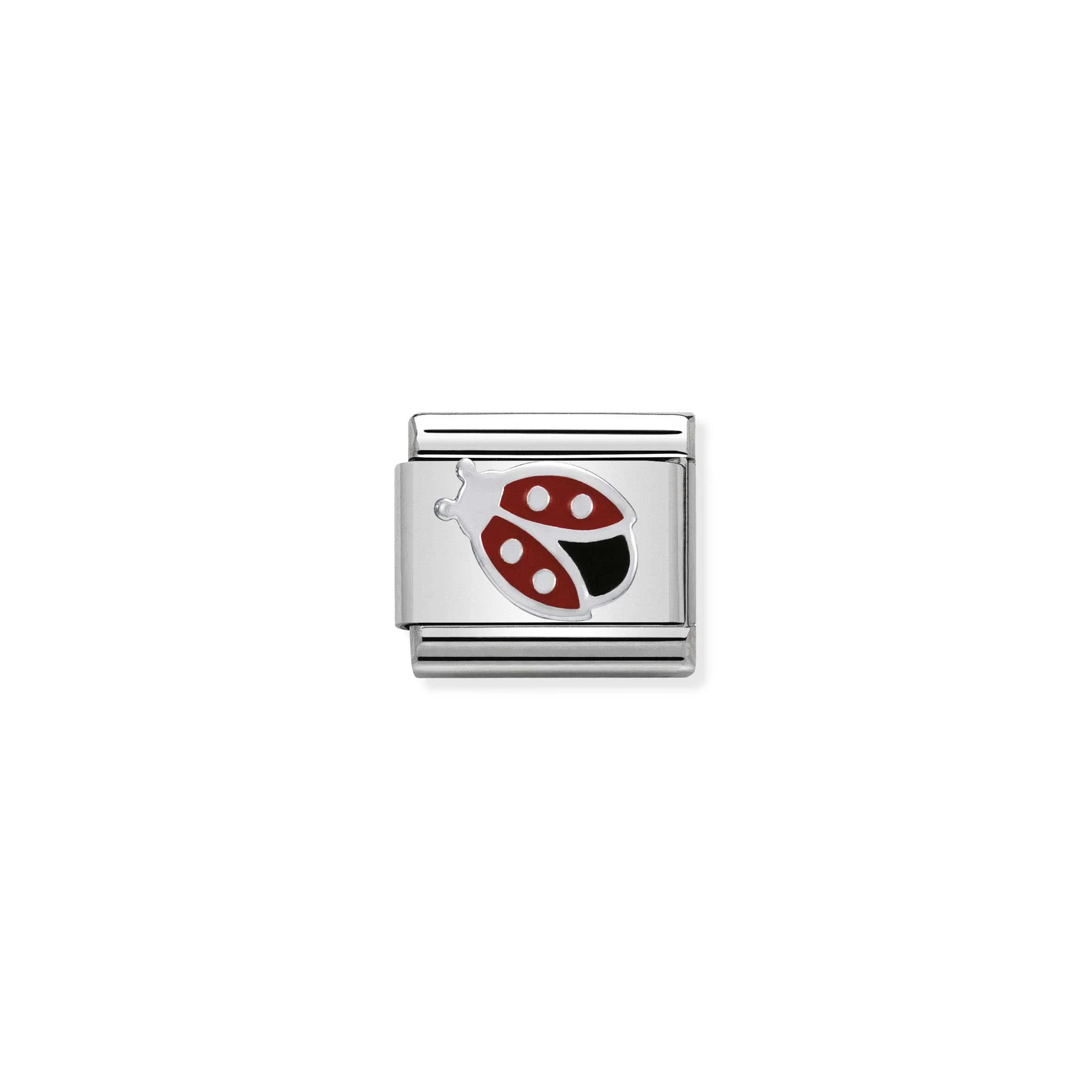 Ladybird in silver and enamel
