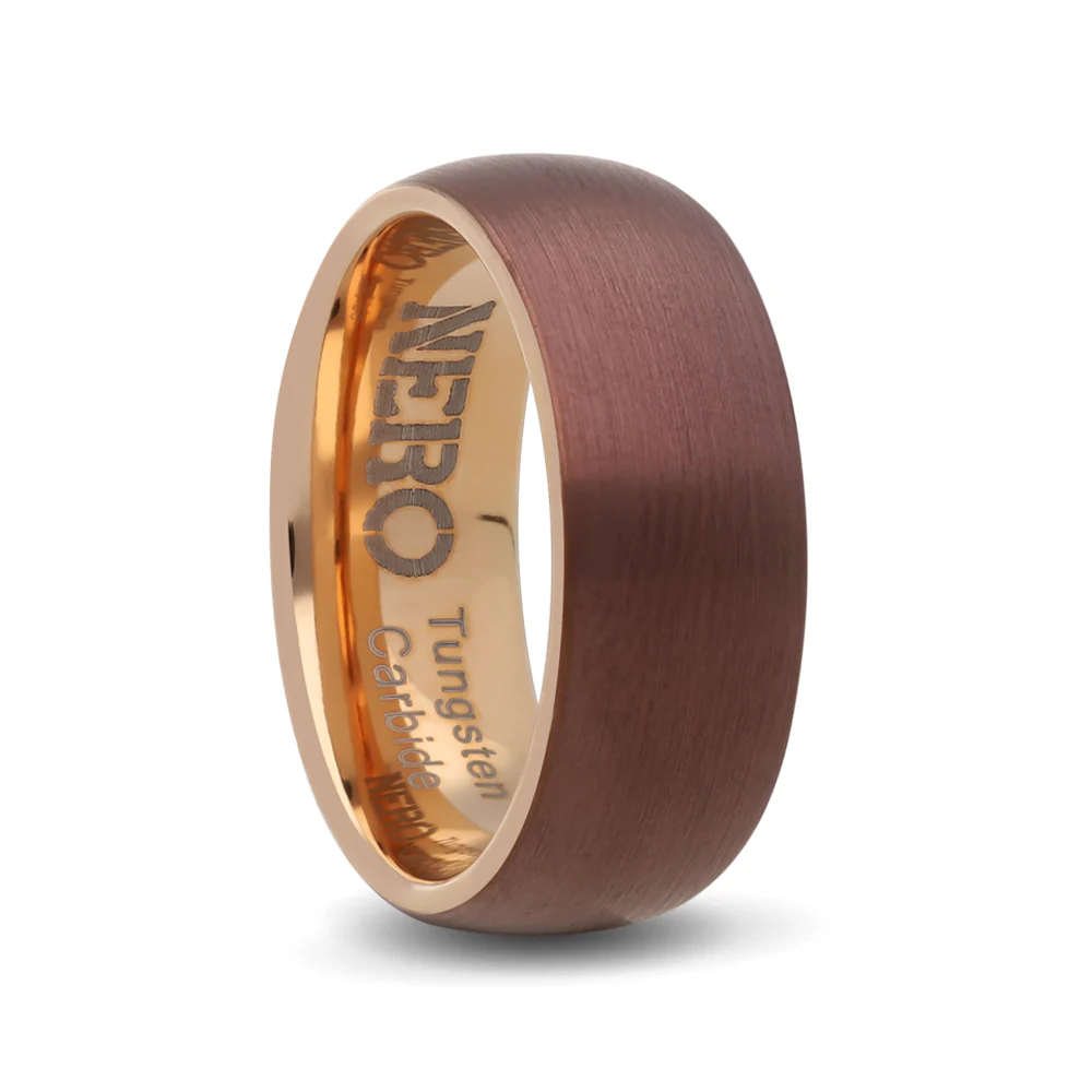 Nero Tungsten rose/gold ring