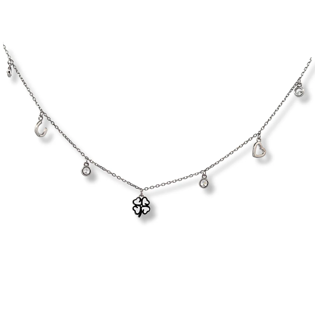 Silver charm necklace