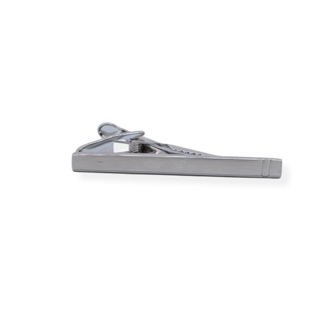 Metal Chrome cufflinks and tie pin set - Image 3