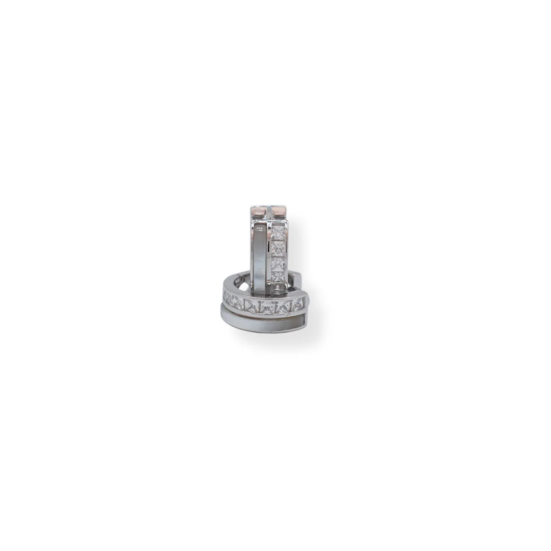 Silver cz and pearl earrings - Image 2