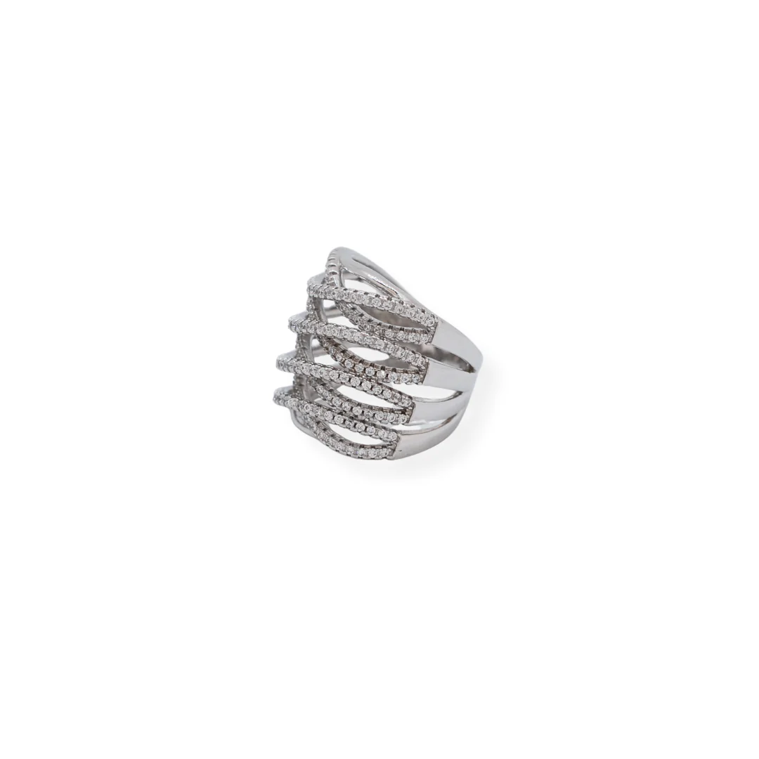 Silver cz broad ring - Image 2