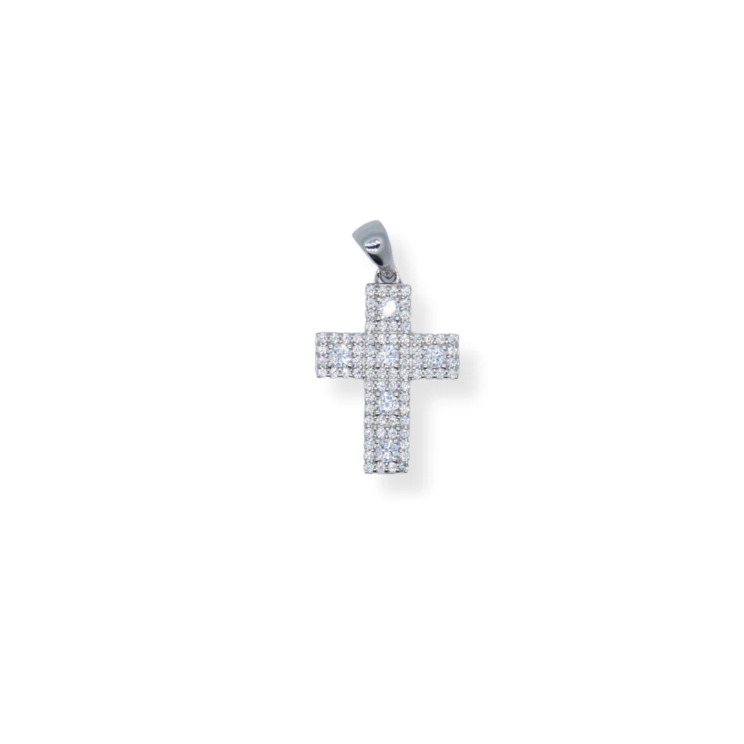 Silver cz cross
