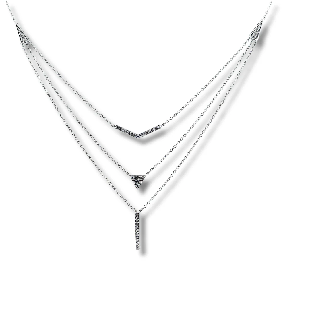 silver cz necklace