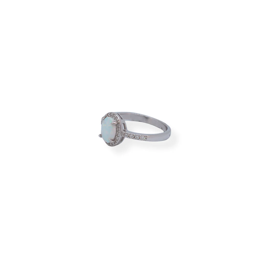 Silver cz opal ring - Image 2