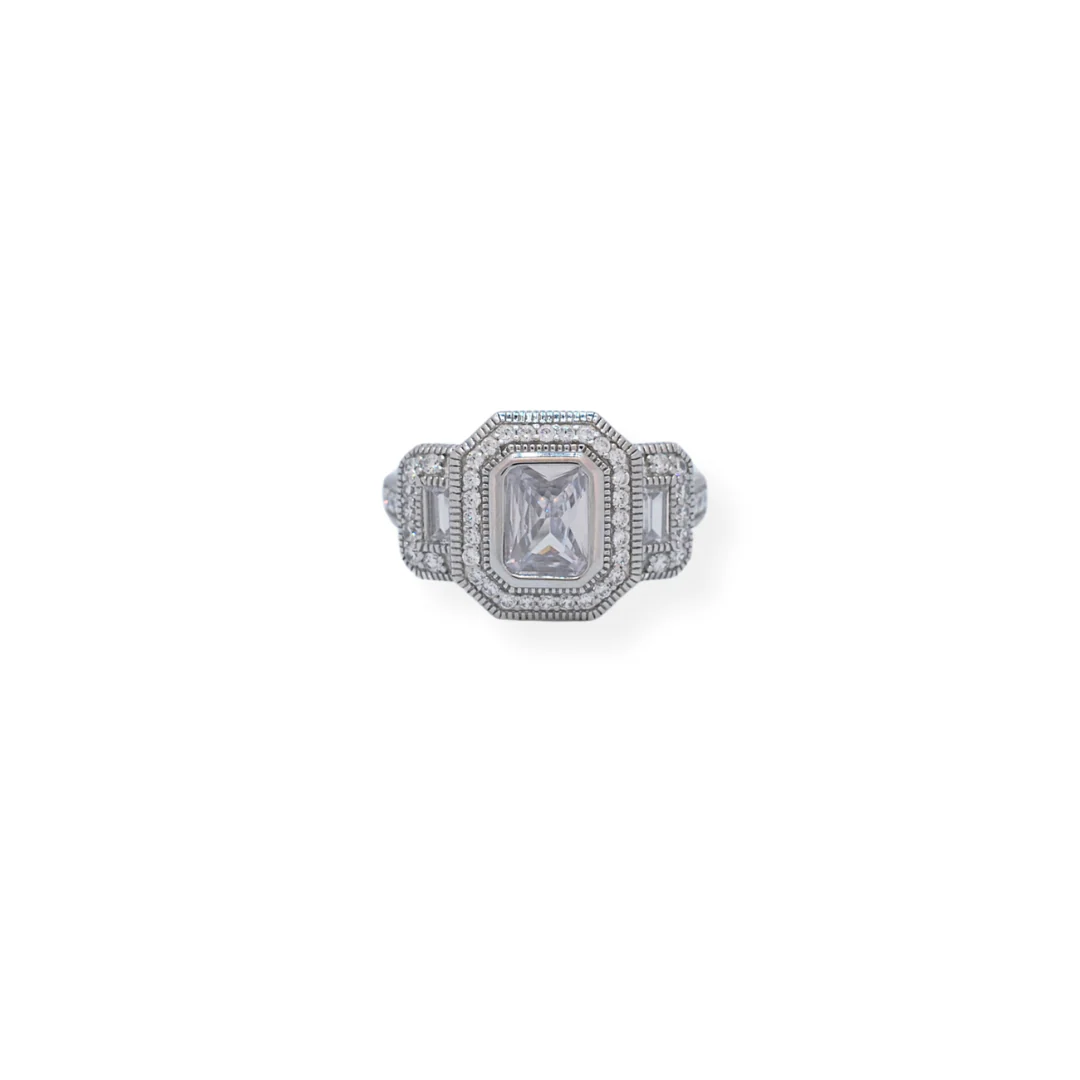 Silver cz ring