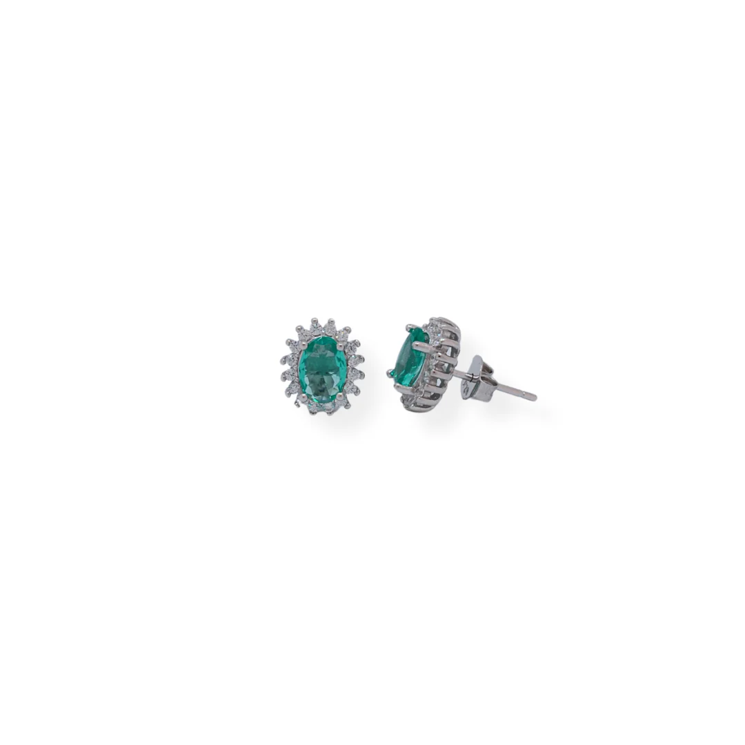 Silver cz teal set - Image 2