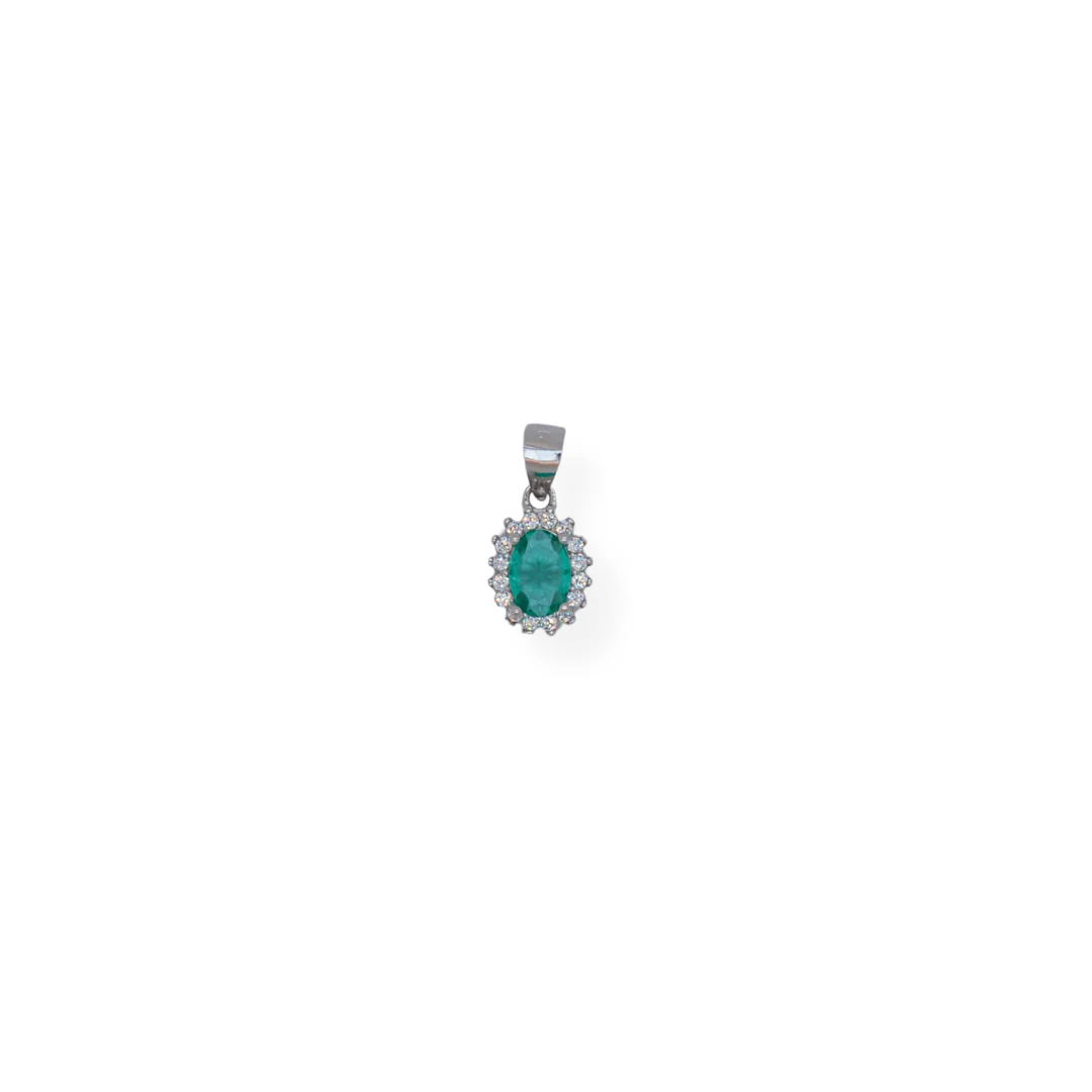 Silver cz teal set - Image 3