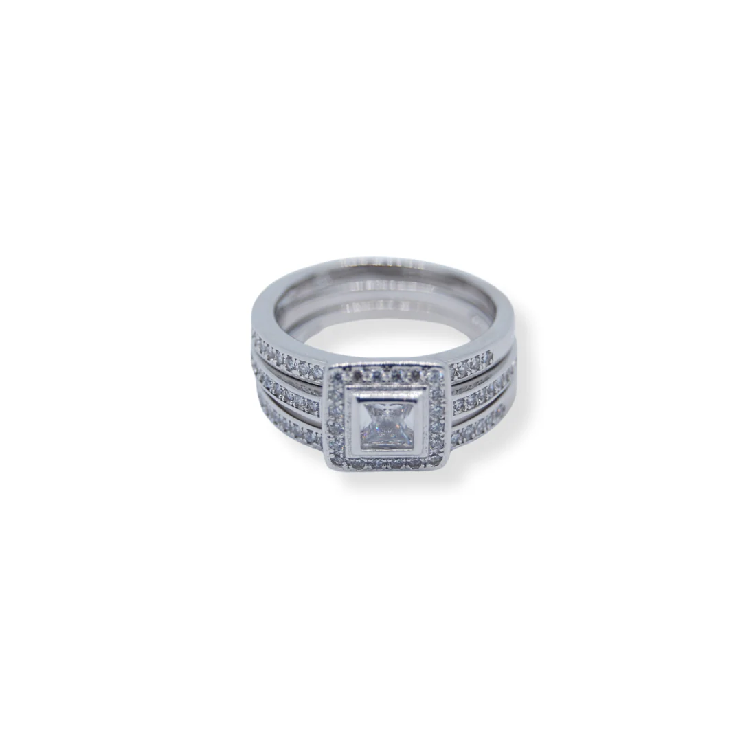 Silver cz tripset ring - Image 2