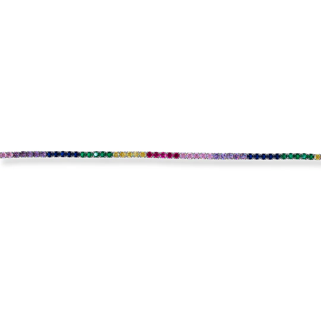 Silver multi coloured cz bracelet - Image 2