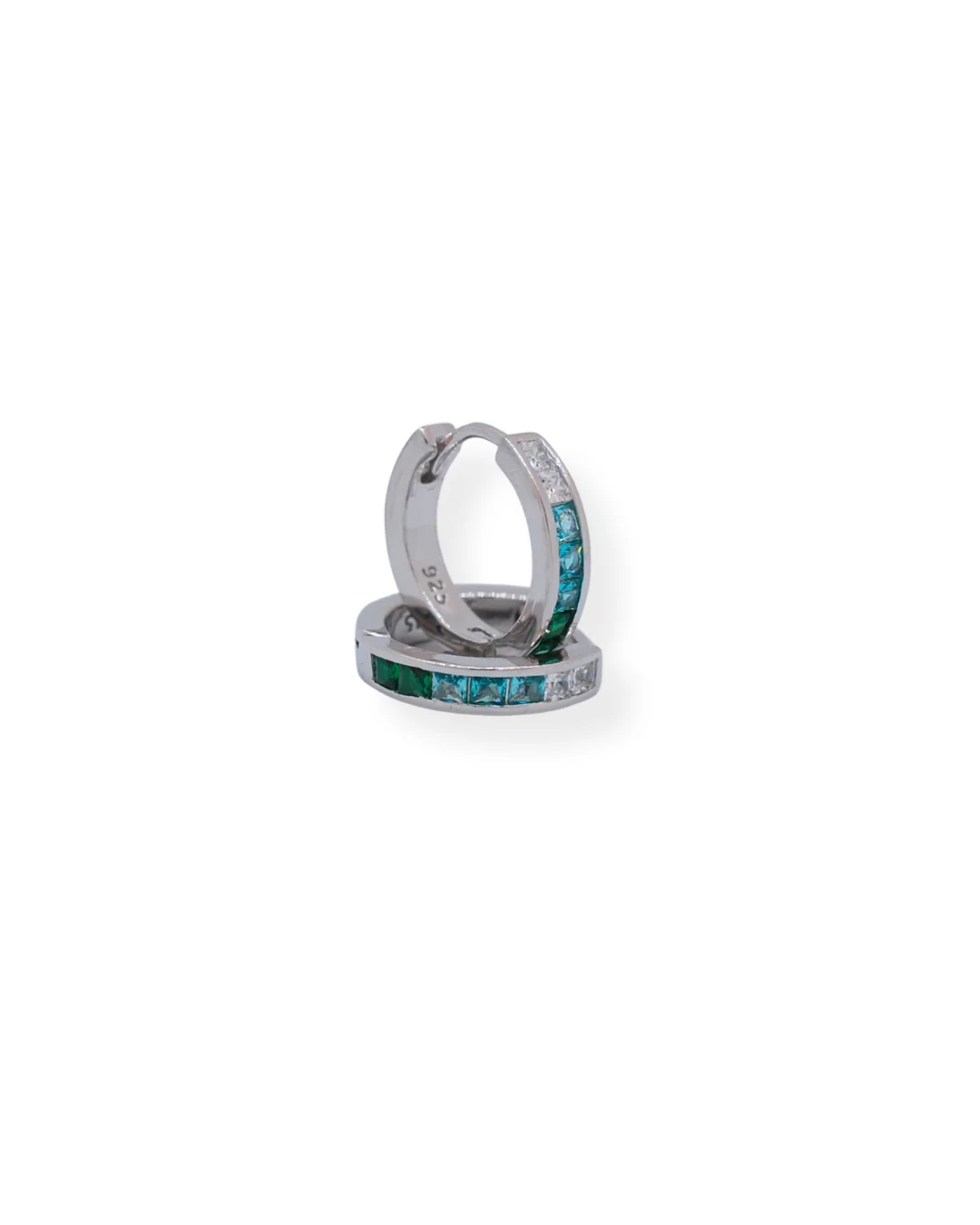 Silver multicolour cz earrings