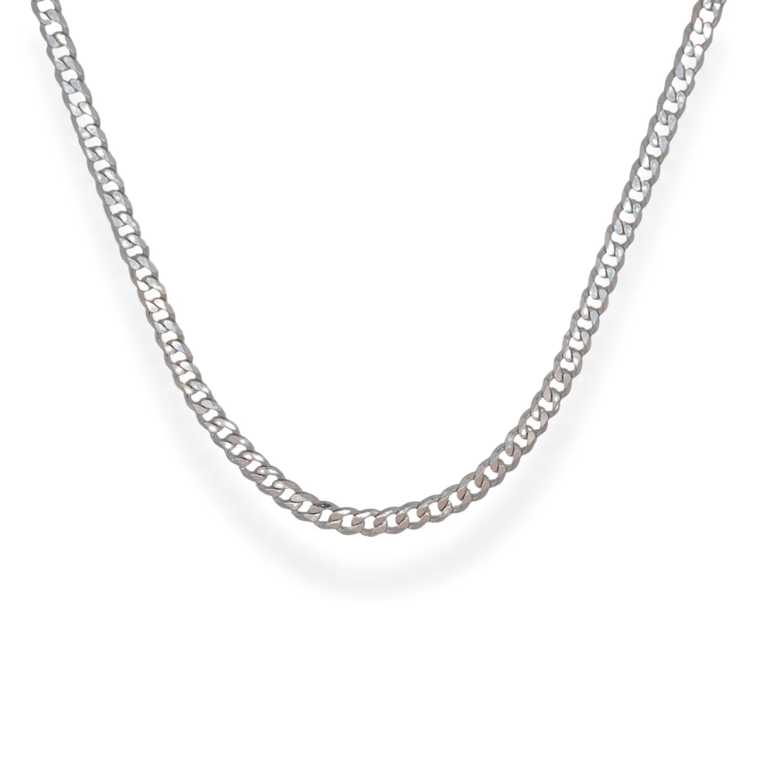 Silver round curb chain