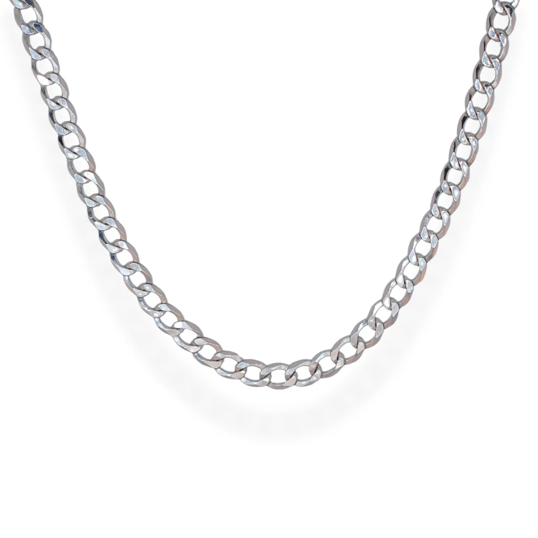 Silver round curb chain