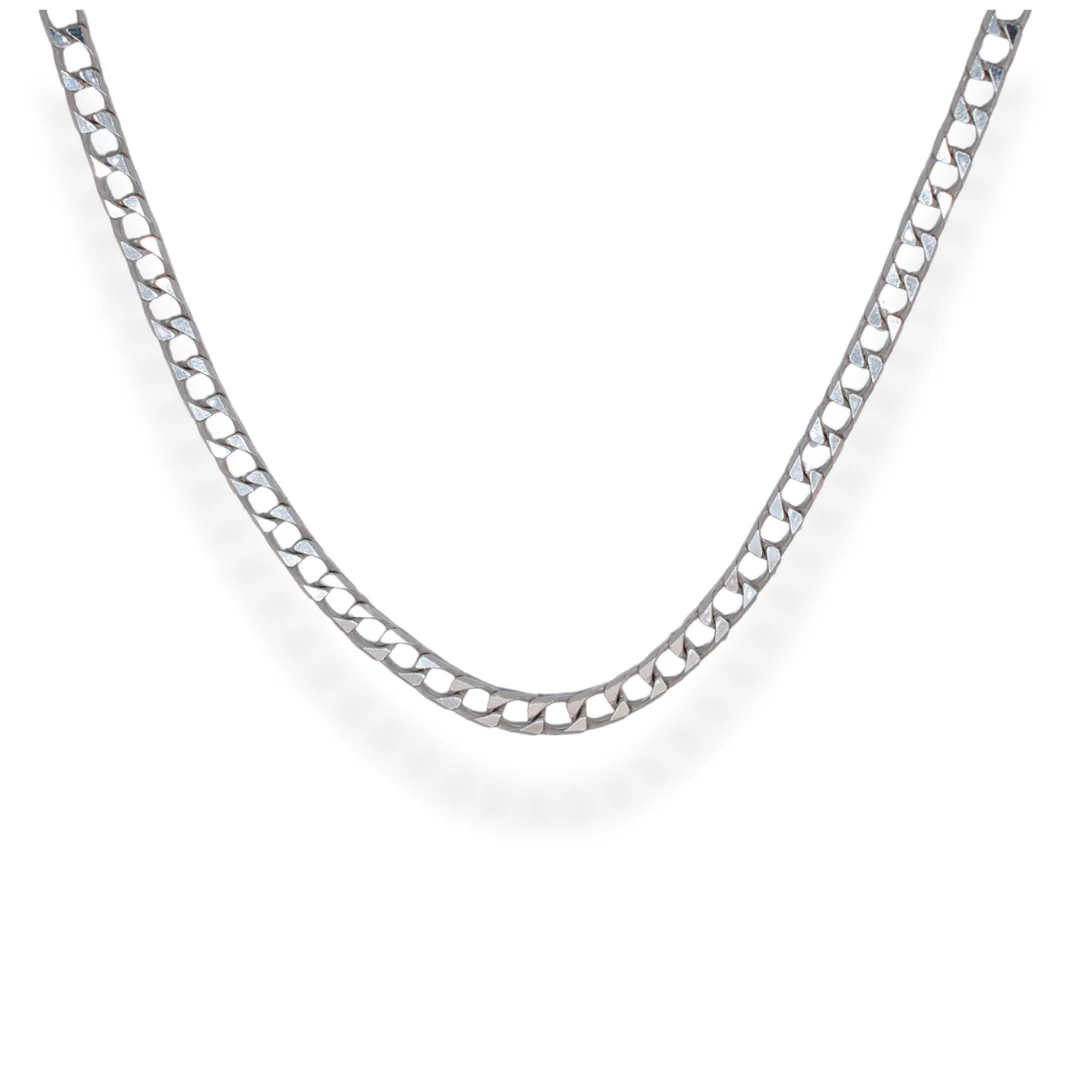 Silver Square link curb chain